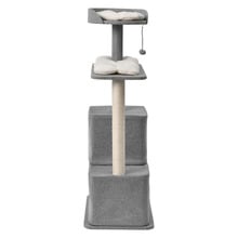 Wabi Sabi Faux Linen Double Cubby Cat Tree
